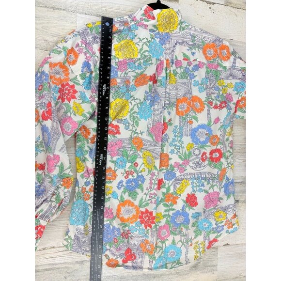 Ann Mashburn Anaya Popover Shirt S Liberty London Mary Floral Drama Mask Theatre - Picture 14 of 15